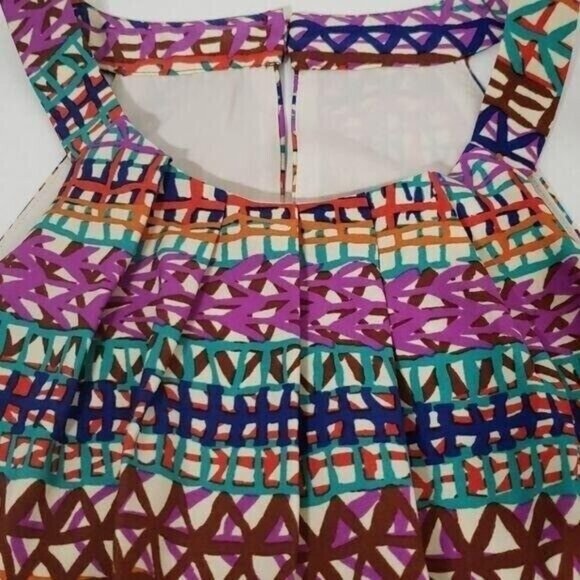 CeCe by Cynthia Steffe halter dress colorful high neck loose fit size 10 NEW - Picture 8 of 13